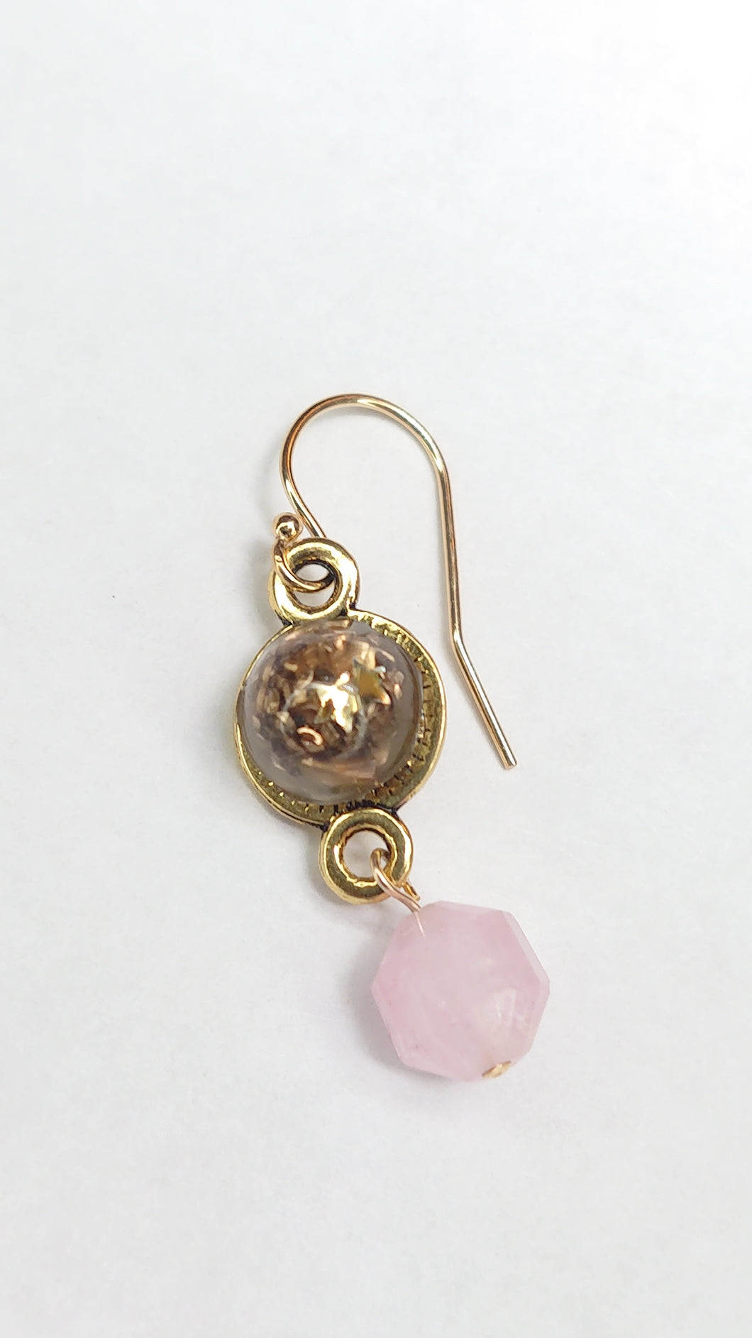 Rosequarts & orgonite earrings